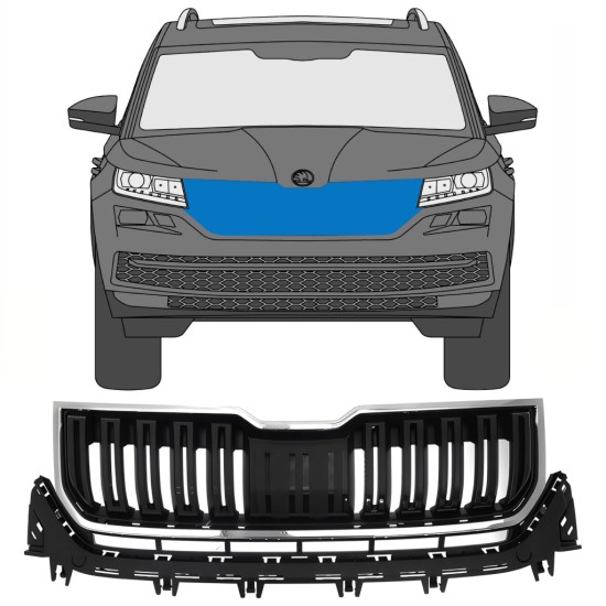Grill voor Skoda Kodiaq 2016-2023 / Set 7546