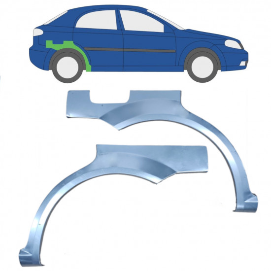 Reparatiepaneel achterspatbord voor Chevrolet Lacetti 2003-2009 / Links + Rechts / Set 9808