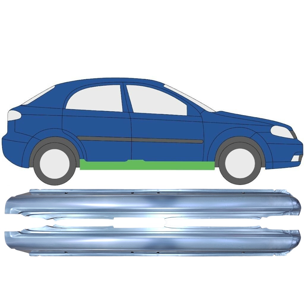 Volledige Dorpel Voor Chevrolet Lacetti 2003-2009 / Links + Rechts / Set 9458