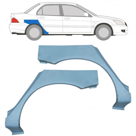 Reparatiepaneel achterspatbord voor Mitsubishi Lancer 2003-2008 / Links + Rechts / Set 9210