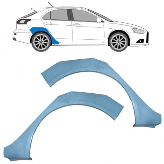 Reparatiepaneel achterspatbord voor Mitsubishi Lancer 2007- / Links + Rechts / Set 10078