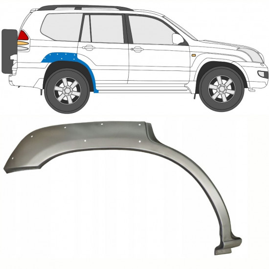 TOYOTA LAND CRUISER 2003-2010 5 DEUR ACHTERSTE WIELKAST REPARATIE PANEEL / MET GAT / RECHTS