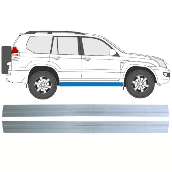 Binnenste reparatie dorpel voor Toyota Land Cruiser J120 2003-2010 / Links + Rechts / Set 16131