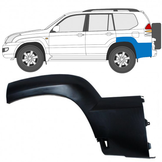 Zijlijst sierlijst achterspatbord voor Toyota Land Cruiser J120 2003-2010 / Links 12955