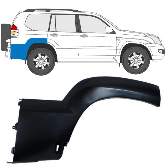 Zijlijst sierlijst achterspatbord voor Toyota Land Cruiser J120 2003-2010 / Rechts 12954