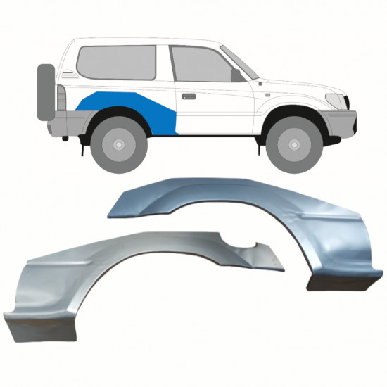 Reparatiepaneel achterspatbord voor Toyota Land Cruiser 1996-2002 / Links + Rechts / Set 10123