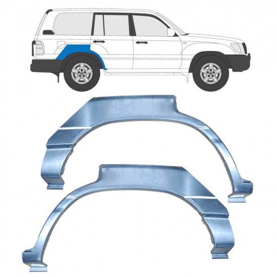 Reparatiepaneel achterspatbord voor Toyota Land Cruiser 1998-2007 / Links + Rechts / Set 9596