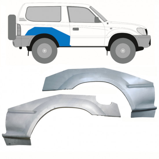 Reparatiepaneel achterspatbord voor Toyota Land Cruiser 1996-2002 / Links + Rechts / Set 10123