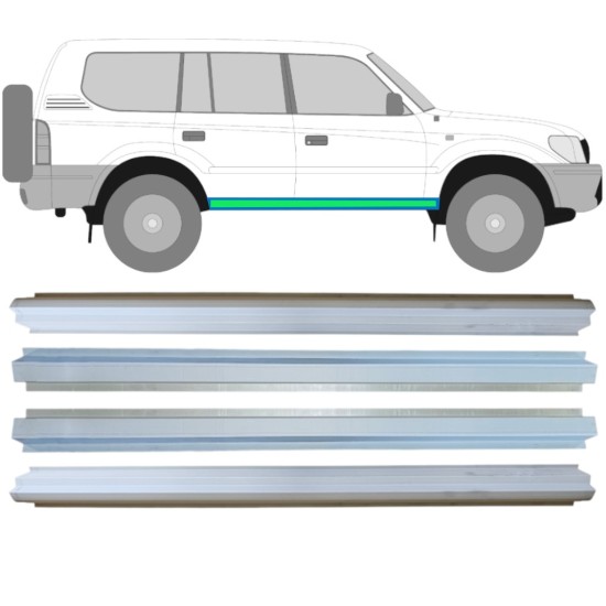 Frontruderamme voor Toyota Land Cruiser J90 1996-2002 / Links + Rechts / Set 14854 Frontruderamme voor Toyota Land Cruiser J90 1996-2002 / Links + Rechts / Set 14854
