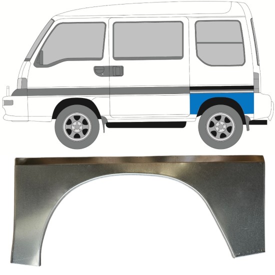 Reparatiepaneel achterspatbord voor Subaru Libero 1983-1998 / Links 15050