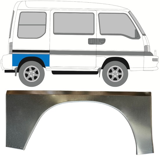 Reparatiepaneel achterspatbord voor Subaru Libero 1983-1998 / Rechts 15049