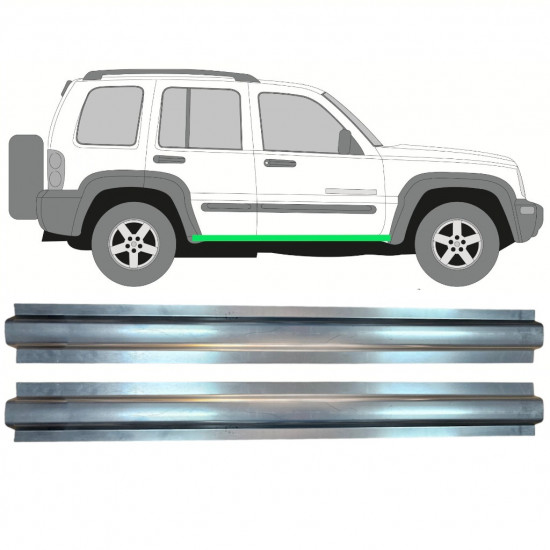 Binnenste reparatie dorpel voor Jeep Liberty 2001-2008 / Links = Rechts (symmetrisch) / Set 11493