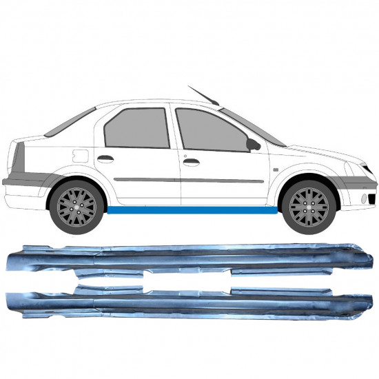 Volledige dorpel voor Dacia Logan 2004-2009 / Links + Rechts / Set 6466