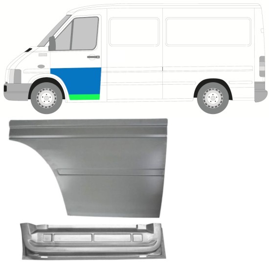 Binnen + buiten reparatiepaneel voor deur voor Volkswagen LT 1996-2005 / Links 16570