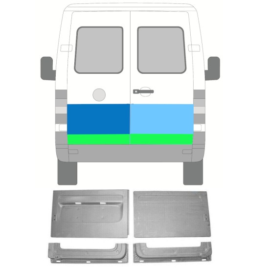 Reparatie plaatwerk achterste deuren voor Volkswagen LT 1996-2005 / Links + Rechts / Set 16586