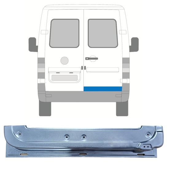 Reparatie plaatwerk achterste deuren voor Volkswagen LT 1996-2005 / Rechts 16591