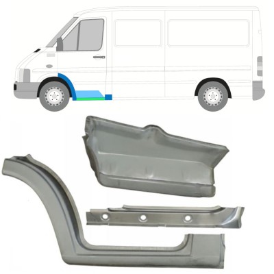 Binnen reparatiepaneel dorpel + spatbord + voor treeplank voor Volkswagen LT 1996-2005 / Links 16574