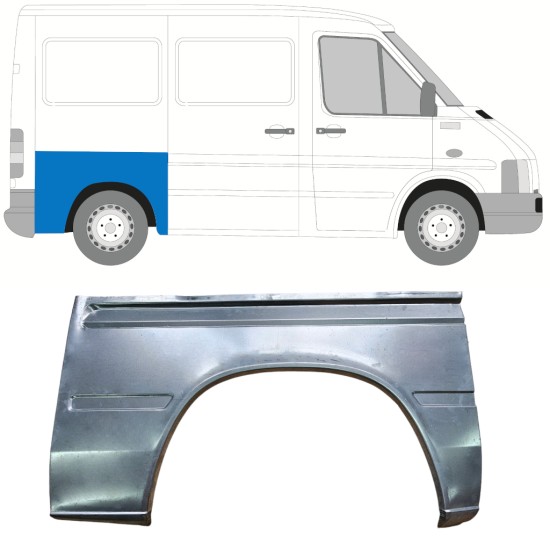 Reparatiepaneel achterspatbord voor Volkswagen LT 1996-2005 / Rechts 13477