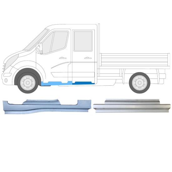 Reparatiepaneel set voor Renault Master 2010- / Links / Dubbele cabine / 14912 Reparatiepaneel set voor Renault Master 2010- / Links / Dubbele cabine / 14912
