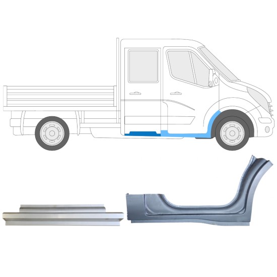 Reparatiepaneel set voor Renault Master 2010- / Rechts / Dubbele cabine / 14913 Reparatiepaneel set voor Renault Master 2010- / Rechts / Dubbele cabine / 14913