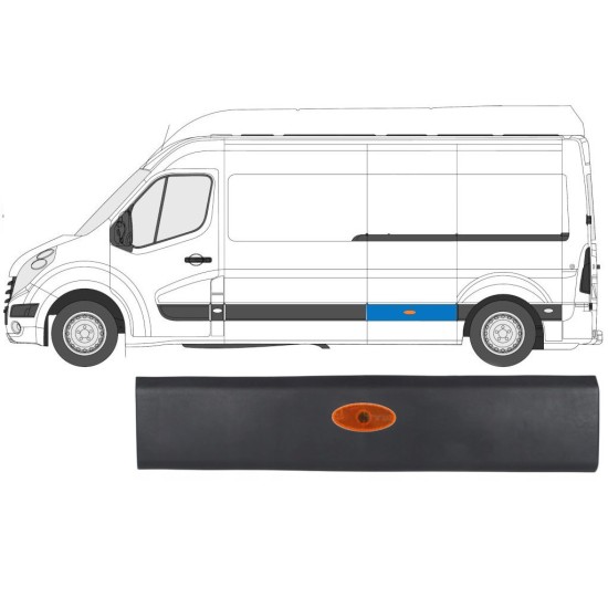 Zijwand sierlijst met positielicht voor Opel Movano 2010-2021 / Links / Set 13257