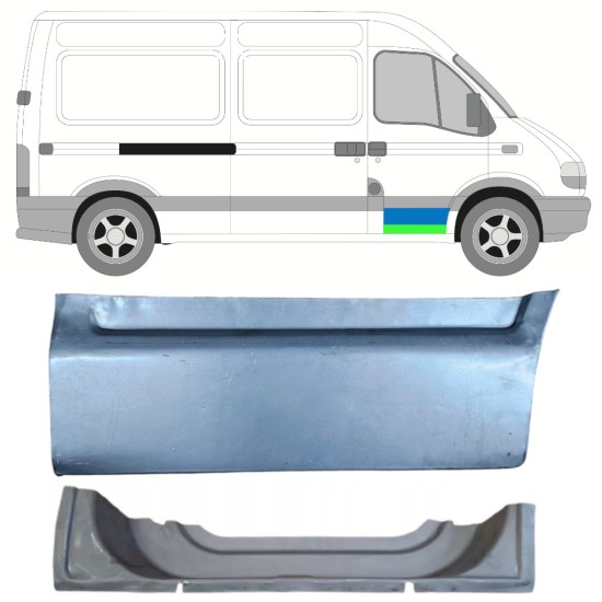 Binnen + buiten reparatiepaneel voor deur voor Opel Movano 1998-2010 / Rechts 16878