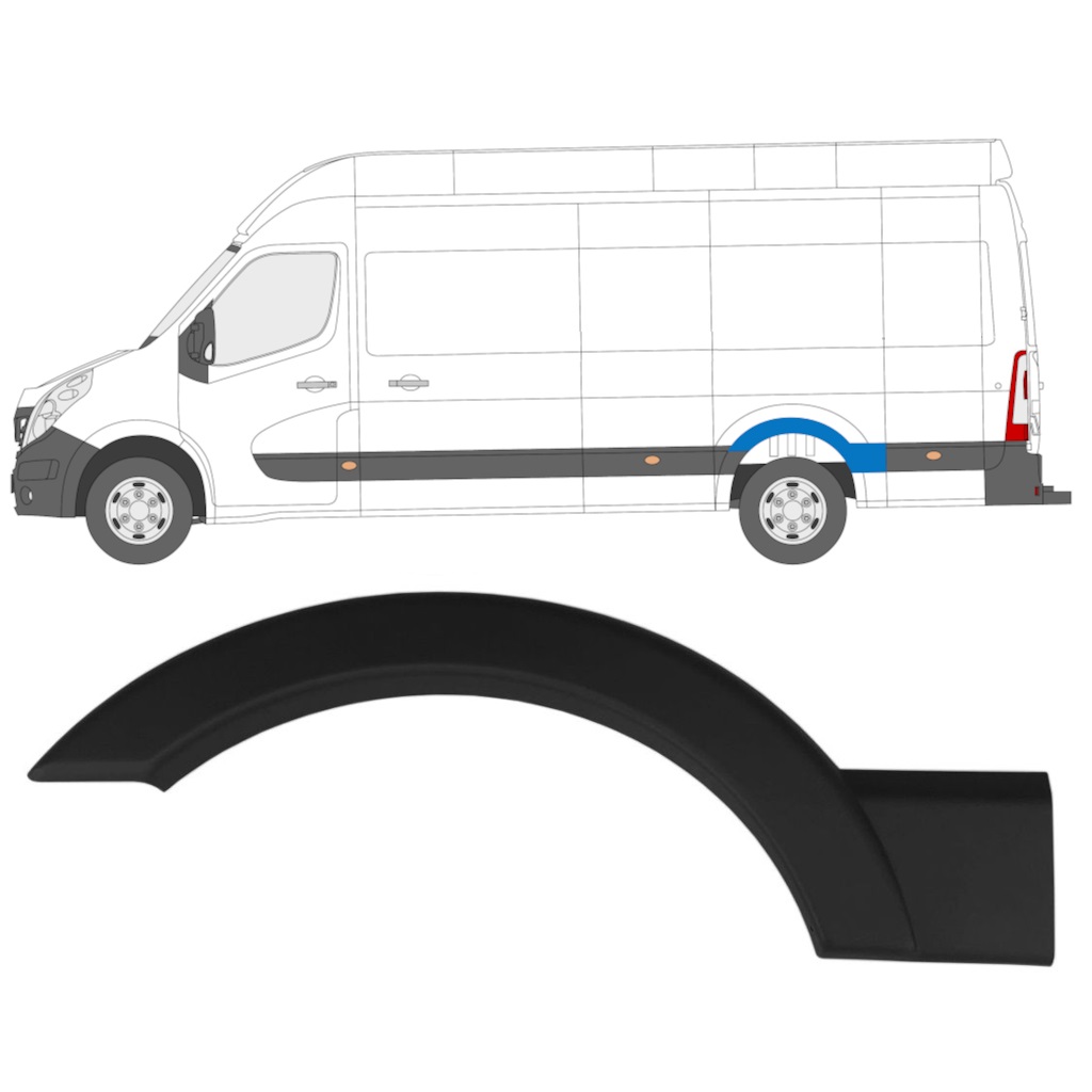 Zijlijst Sierlijst Voor Renault Master 2010- / Links 10915