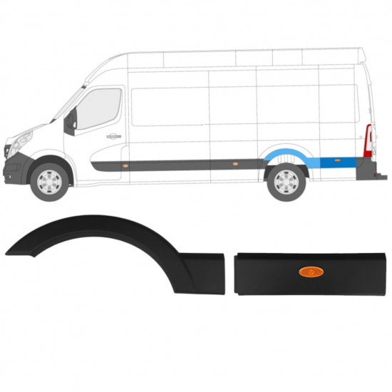 RENAULT MASTER 2010- ZIJSTRIP EXTRA LANG / SET / LINKS