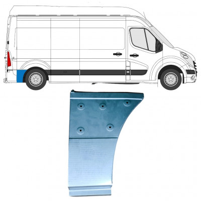 Reparatiepaneel achterste spatbord onderste deel achter wiel voor Renault Master 2010- / Rechts 12852