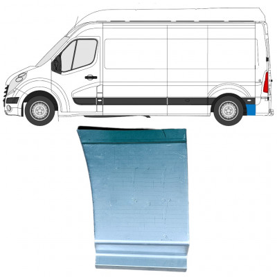 Reparatiepaneel achterste spatbord onderste deel achter wiel voor Renault Master 2010- / Links 12851