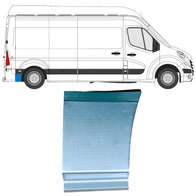 Reparatiepaneel achterste spatbord onderste deel achter wiel voor Renault Master 2010- / Rechts 12850
