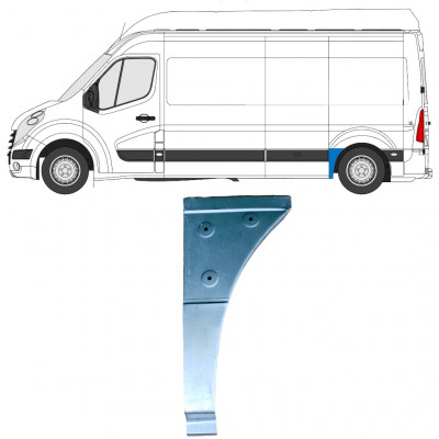 Reparatiepaneel achterste spatbord voorste deel voor Renault Master 2010- / Links 12849