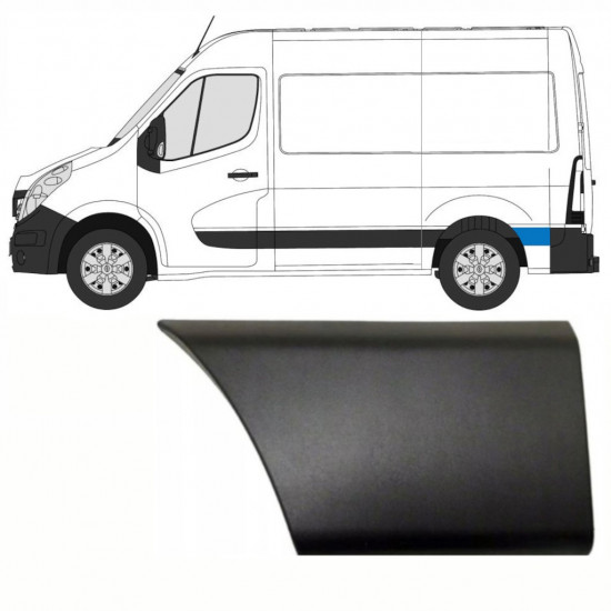 RENAULT MASTER 2010- KORT ZIJSTRIP ACHTER WIEL / LINKS