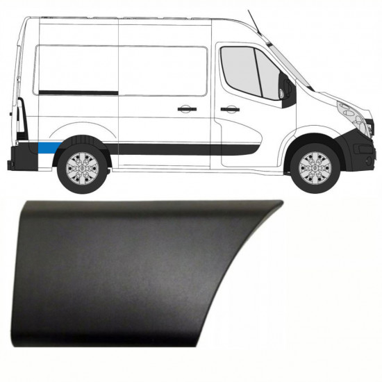 RENAULT MASTER 2010- KORT ZIJSTRIP ACHTER WIEL / RECHTS