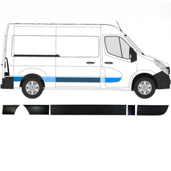 RENAULT MASTER OPEL MOVANO NV 400 2010- ZIJLIJSTEN SET / RECHTS