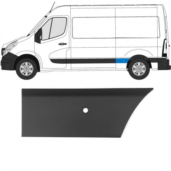 Sierlijst zijlijst PDC voor Renault Master 2010- / L2 / Links 10925