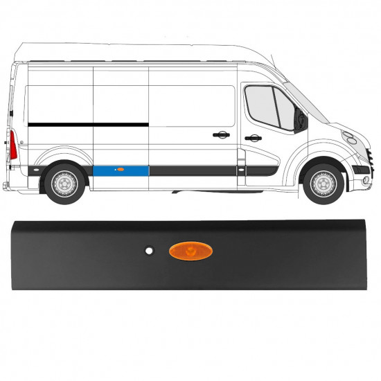 RENAULT MASTER 2010- ZIJSTRIP LANG PDC MET LICHT / RECHTS