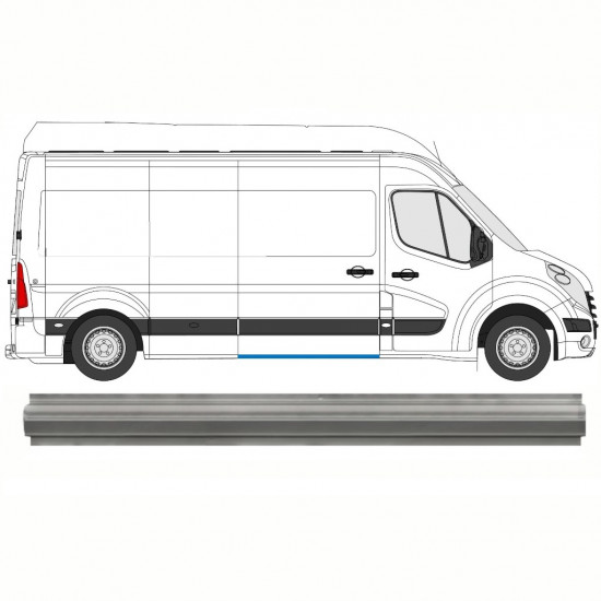 Schuifdeur dorpel reparatiepanel  voor Renault Master 2010- / Rechts 9346