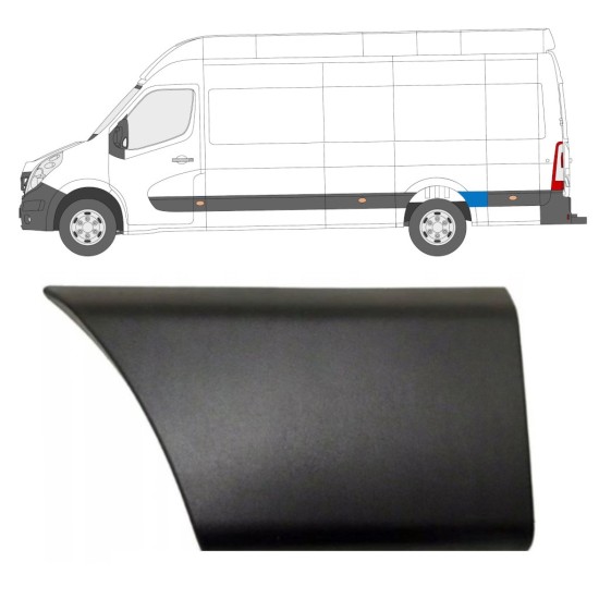 Zijlijst sierlijst achterste spatbord achter wiel voor Nissan NV400 2010- / Links 16666