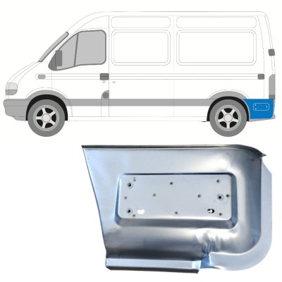 Reparatiepaneel achterste spatbord onderste deel achter wiel voor Renault Master 1998-2010 / Links 14878