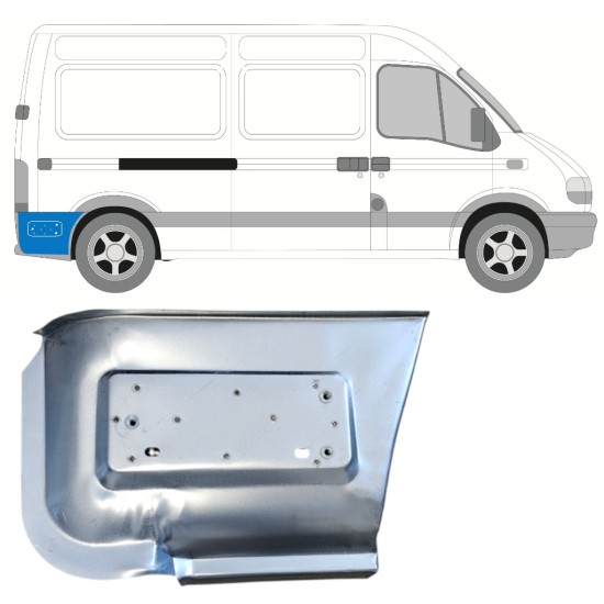 Reparatiepaneel achterste spatbord onderste deel achter wiel voor Renault Master 1998-2010 / Rechts 14877 Reparatiepaneel achterste spatbord onderste deel achter wiel voor Renault Master 1998-2010 / Rechts 14877