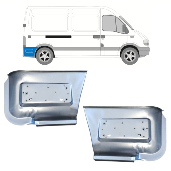 Reparatiepaneel achterste spatbord onderste deel achter wiel voor Renault Master 1998-2010 / Links + Rechts / Set 16140
