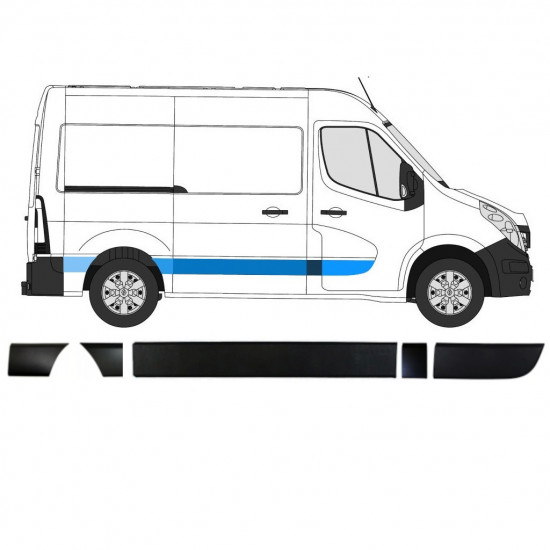 RENAULT MASTER OPEL MOVANO NV 400 2010- ZIJLIJSTEN SET / RECHTS