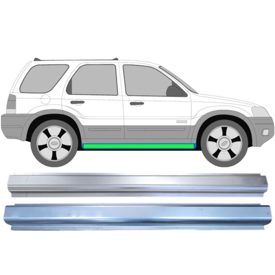 Reparatiepaneel dorpel + binnen reparatiepaneel dorpel voor Ford Maverick 2001-2008 / Links = Rechts (symmetrisch) / Set 14855