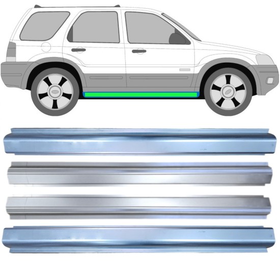 Reparatiepaneel dorpel + binnen reparatiepaneel dorpel voor Ford Maverick 2001-2008 / Links + Rechts / Set 14856