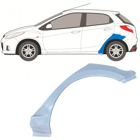 MAZDA 2 2007-2014 WIELKAST REPARATIE PANEEL / LINKS