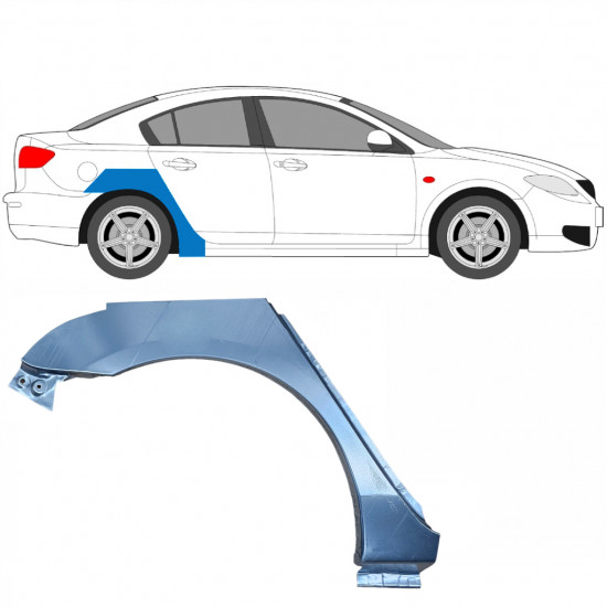 Reparatiepaneel achterspatbord voor Mazda 3 BK 2003-2009 / Rechts 8605