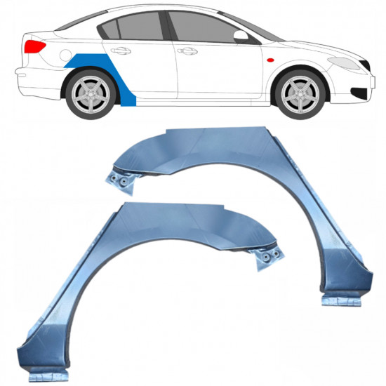 Reparatiepaneel achterspatbord voor Mazda 3 BK 2003-2009 / Links + Rechts / Set 10604