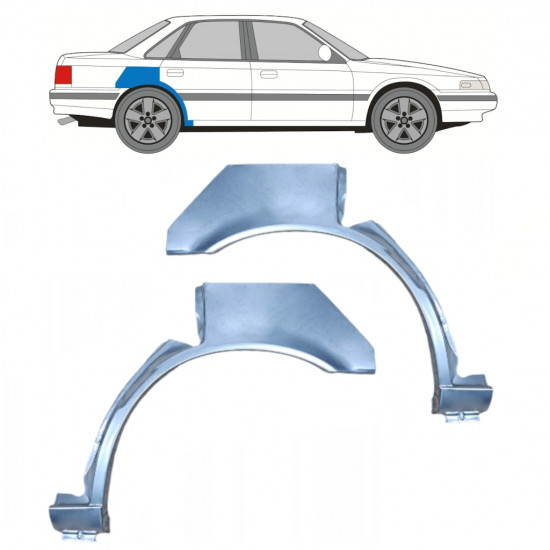 Reparatiepaneel achterspatbord voor Mazda 626 1988-1992 / Links + Rechts / Set 9894