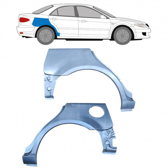 Reparatiepaneel achterspatbord voor Mazda 6 2002-2008 / Links + Rechts / HATCHBACK / Set 9165